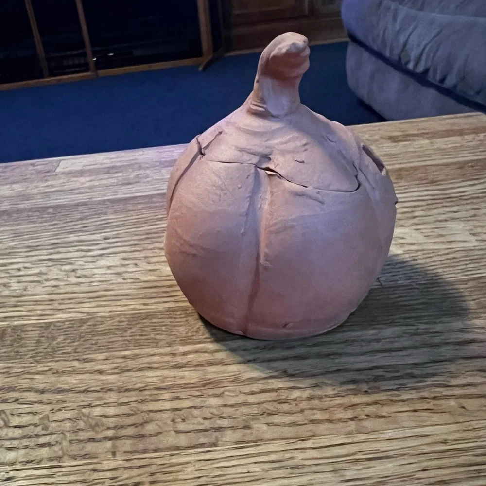 Ceramic/ Clay Hand-Sculpted Jack-O-Lantern Pumpkins - Picture 2 of 9